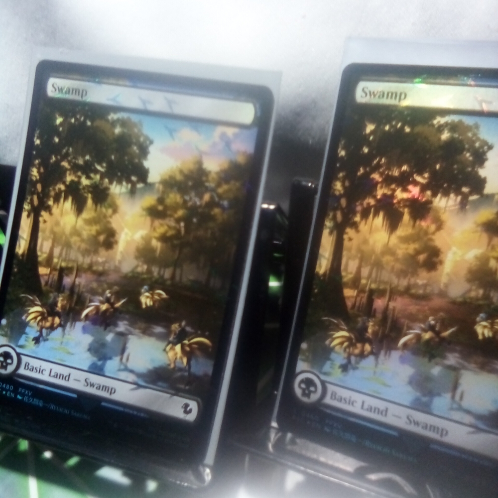 2 CHOCOBO TRACKS FOIL Full Art SWAMP Basic Land FIC NM Cards #0480